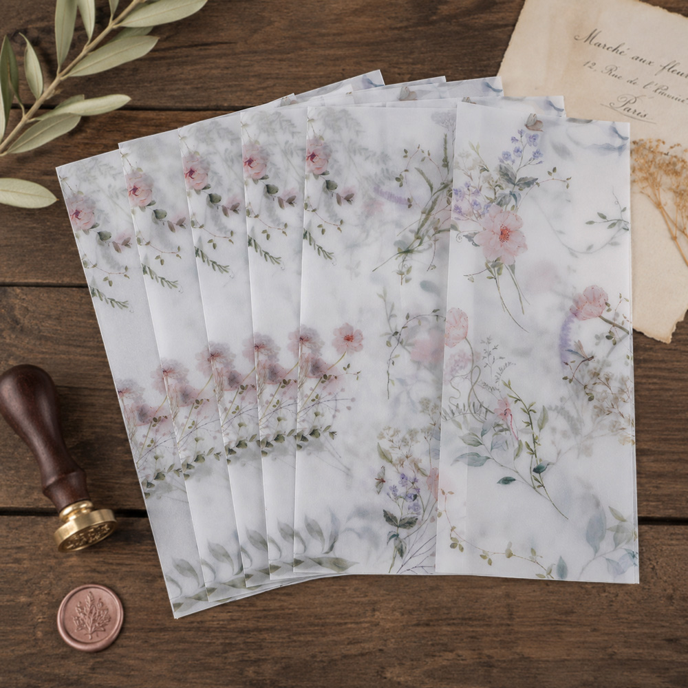 Wedding Envelopes - 20/50 adet Suluboya Kır Çiçekleri ile