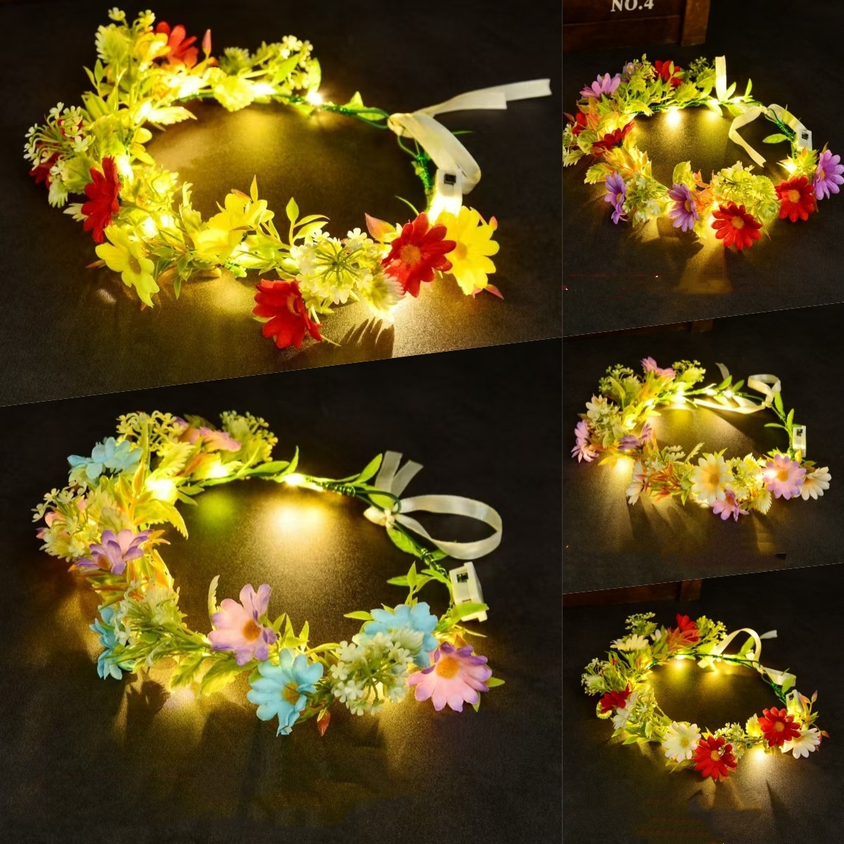 Wedding Arch Flower - LED Işıklı Çiçek Taç Bandı, Çocuklar