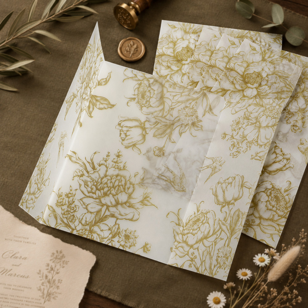 20/50 adet Tek Renkli Çiçekler - Wedding Envelopes incelemesi ve fiyatı