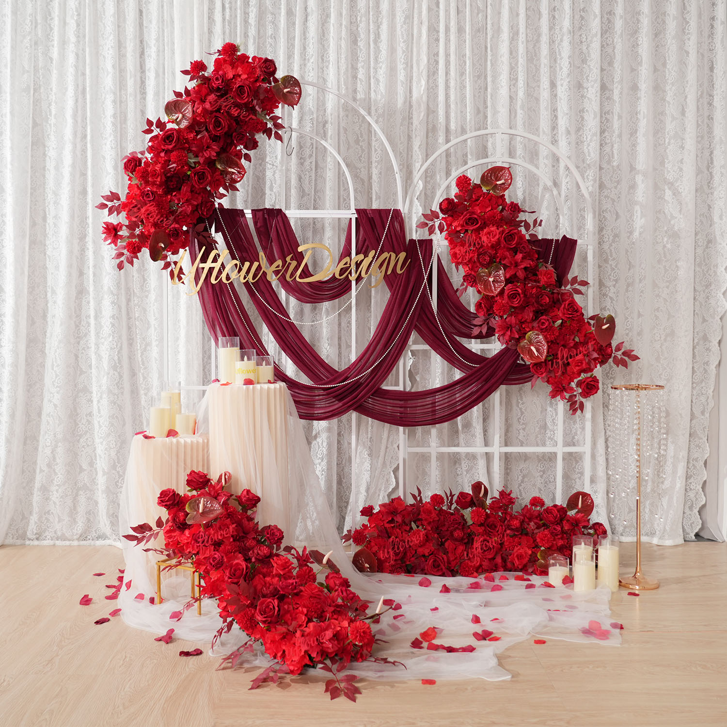 Uflower Kırmızı Çiçek Sıralı D - Wedding Arch Flower incelemesi ve fiyatı