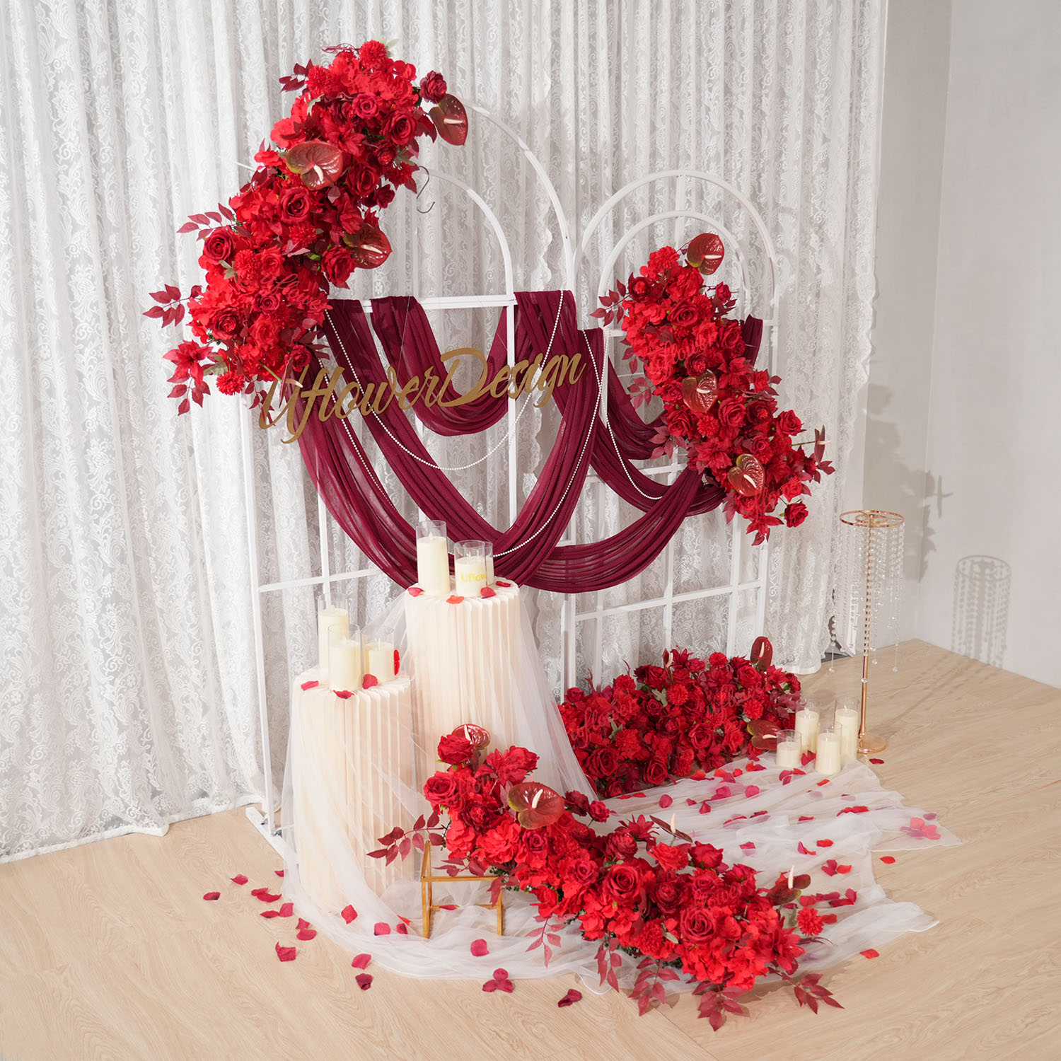 Uflower Kırmızı Çiçek Sıralı D - Wedding Arch Flower incelemesi ve fiyatı